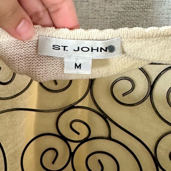 St john santana knit cream tank top size M - Picture 3 of 8
